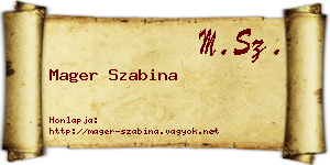 Mager Szabina névjegykártya